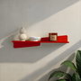 Hanah Home Estantería de Pared de Metal Decorativa Roja